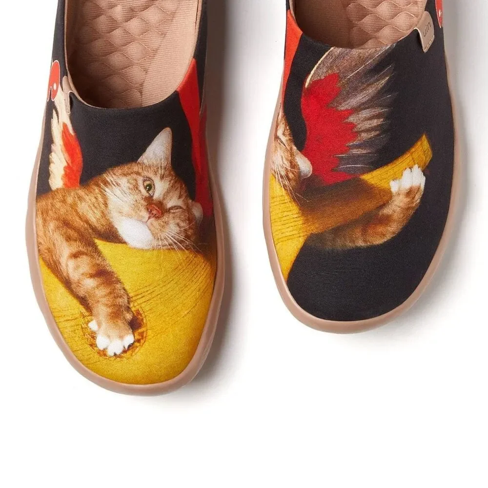 UIN Men's Mules Comfort Shoes Casual  slippers (Music Angel and the Cat 1)